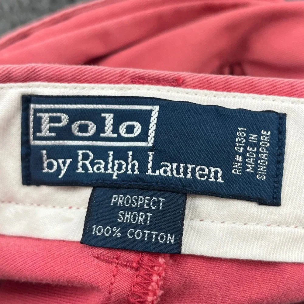 Polo Ralph Lauren Prospect Shorts‎ Mens Size 35 Salmon Pink Casual Cotton